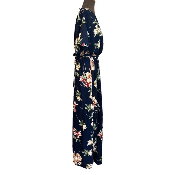 Blue Floral Maxi Dress - Picture 3 of 5